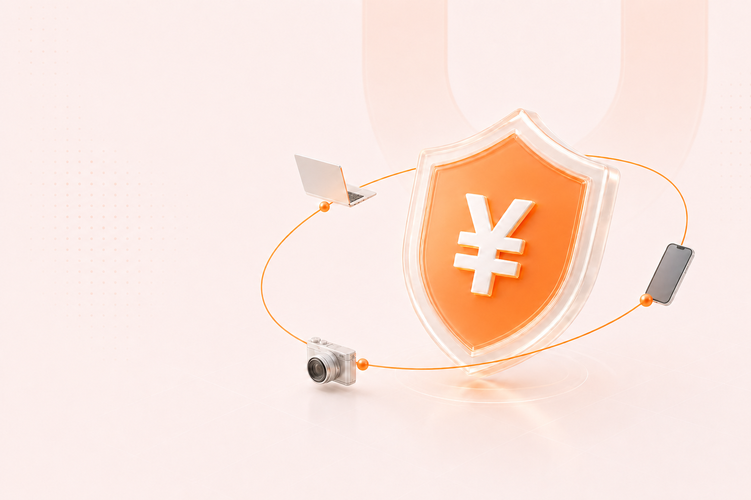 带有人民币符号的盾牌守护高价值物品